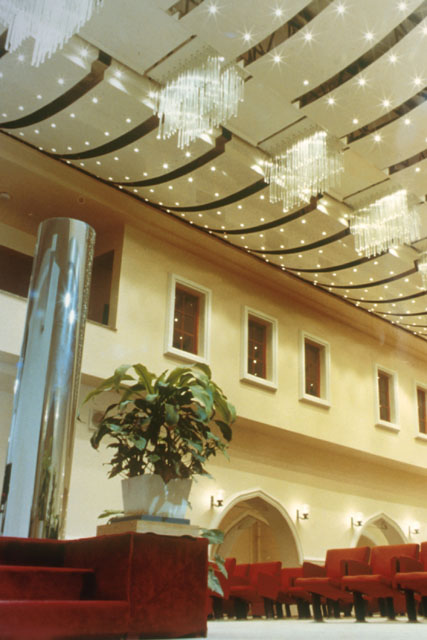 Interior detail showing chandeliers