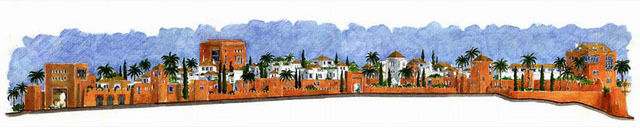 Bouznika Kasbah - Elevation and site section at peripheral road
