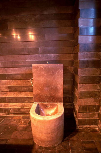 Hand-carved stone toilet