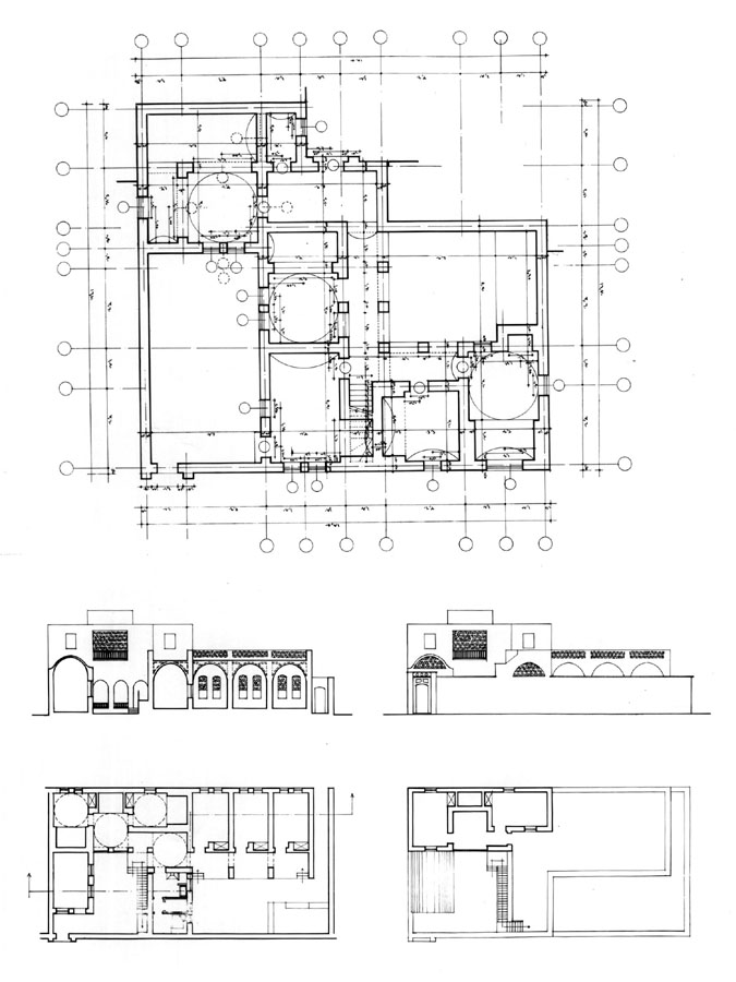 Working drawing: Ground floor unit 1 plan, unit 2 drawings