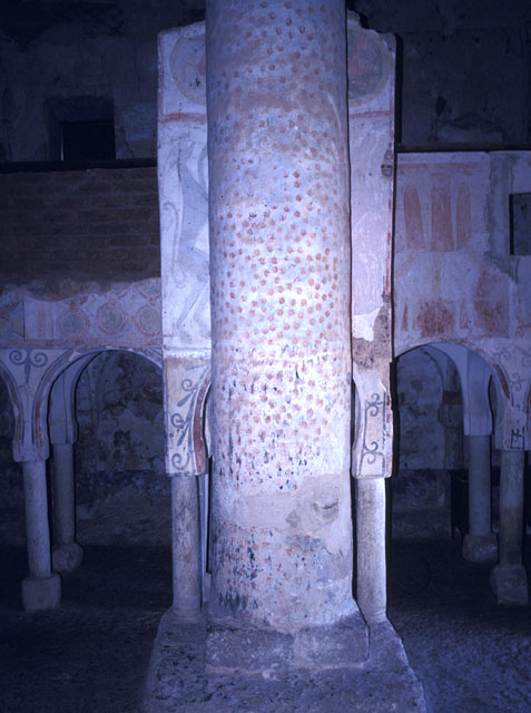 Interior view showing the central column and tribune