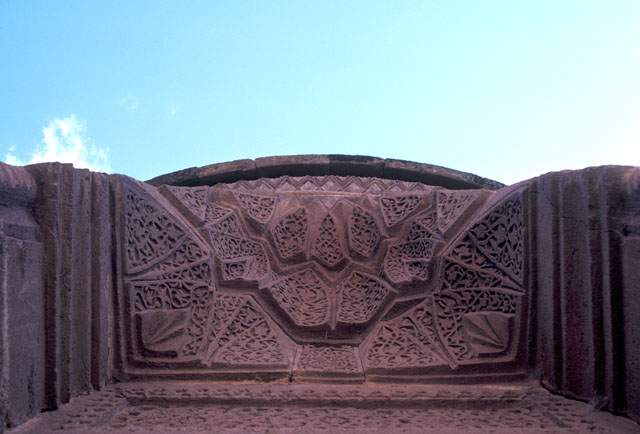 Detail of the muqarnas hood over the portal