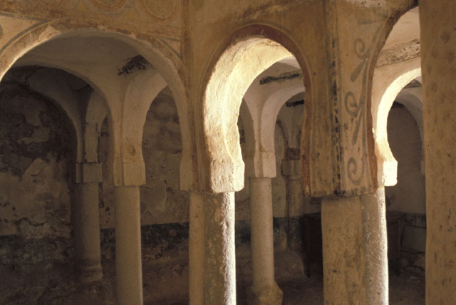 Interior view showing the supports of the tribune