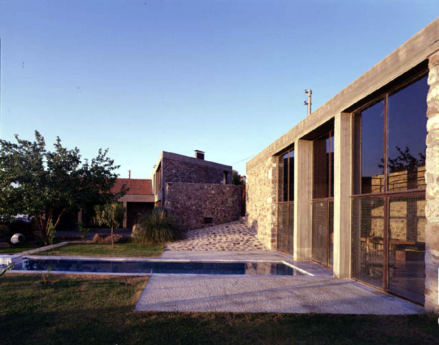 View north; pool and glazing on the west façade