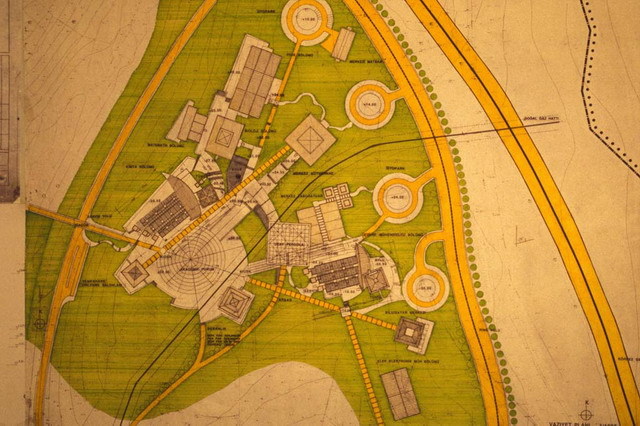 Academic forum sectoral master plan, showing buildings housing the Departments of Chemistry, Biology, Environmental Engineering, Energy Systems and Geodesy and Photogrammetry