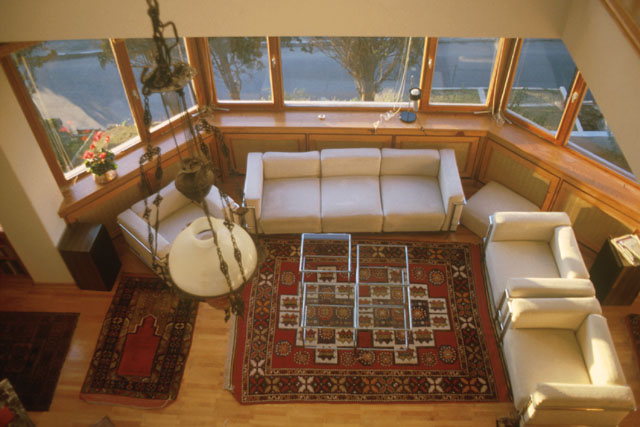 Elevated view showing living area