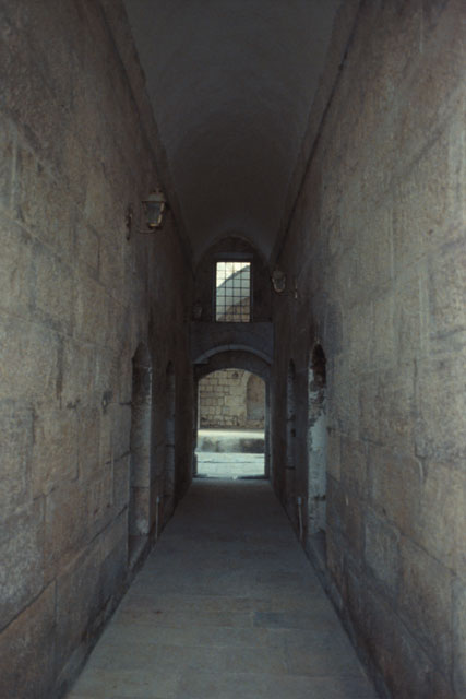 Interior view along corridor with clerestory window