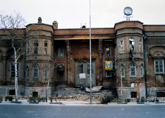 View from street to main entrance area, before restoration