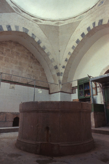 Interior view showing dome atop fountain