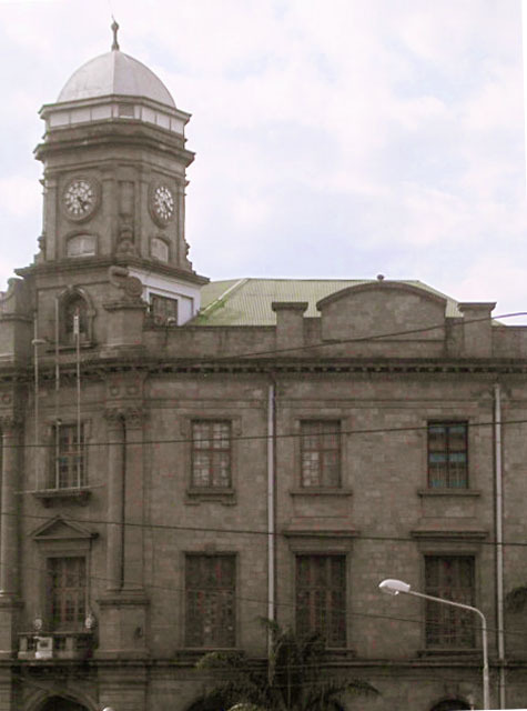 Nairobi Jamatkhana - Exterior view, showing elevation at street corner with clock tower