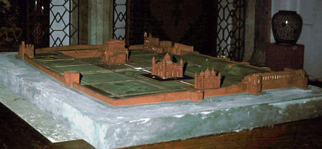 Museum model of the fort complex. Viewed from northwest