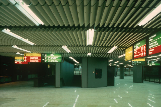 Interior view showing terminal