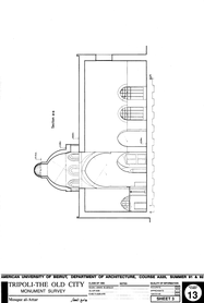 Drawing of Attar Mosque: Section