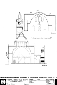 Drawing of Attar Mosque: Sections