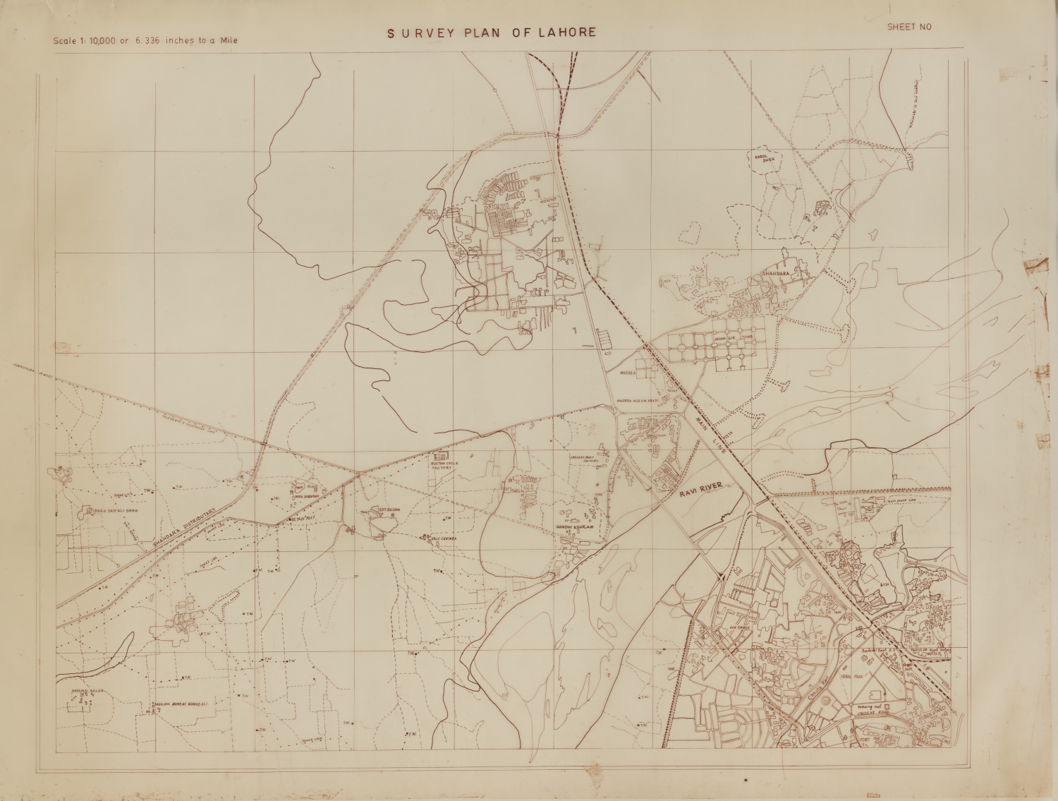 Survey Plan of Lahore [Unnumbered sheet]