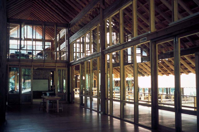 Interior view of the administrative quarters, with mezzanine