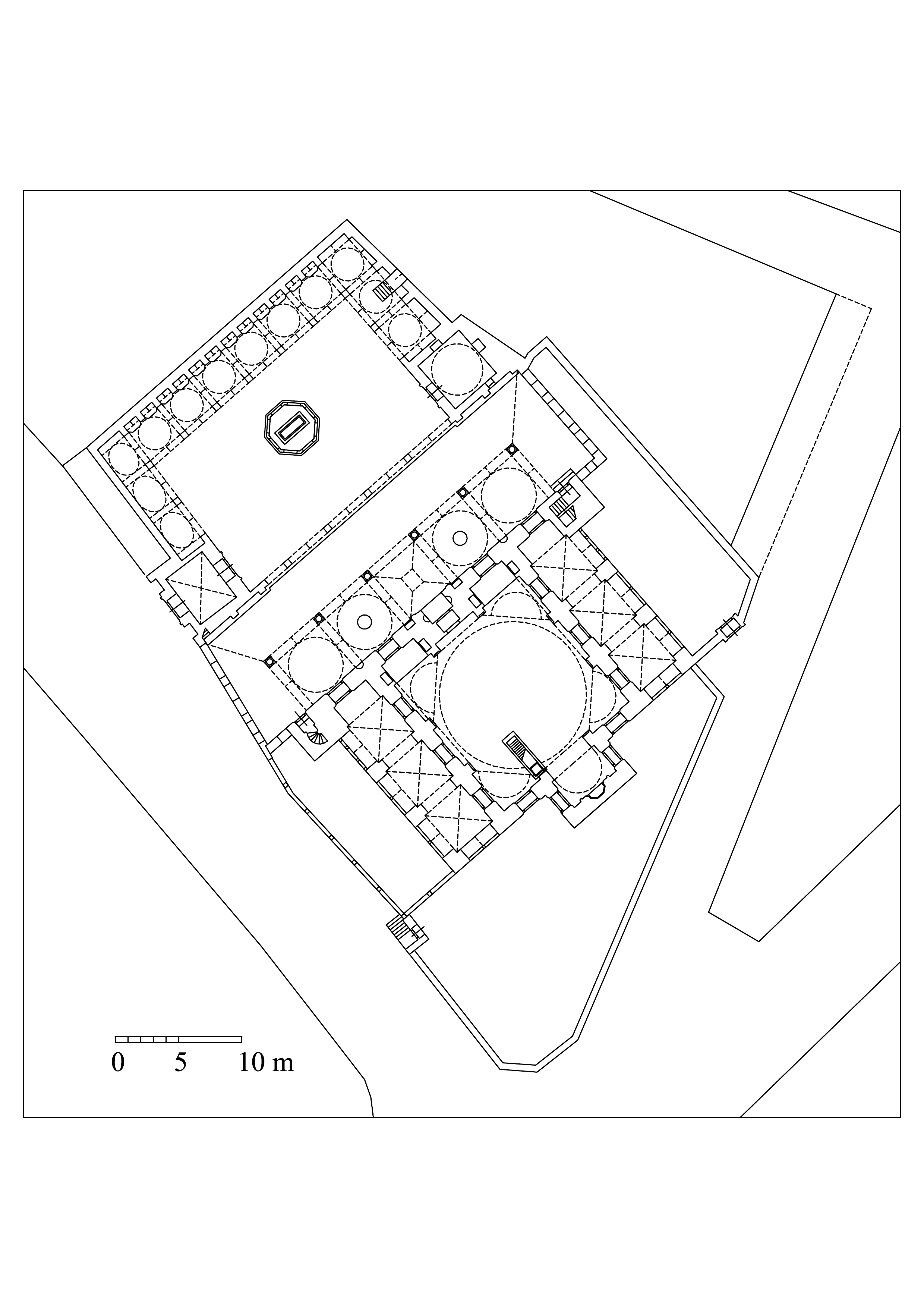 Mesih Mehmed Pasha Külliyesi - Floor plan of complex. DWG file in AutoCAD 2000 format. Click the download button to download a zipped file containing the .dwg file.