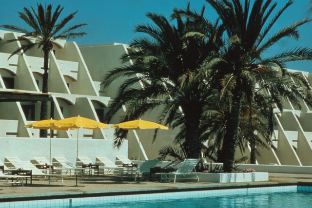 Exterior view showing poolside