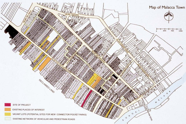 Map of Malacca, urban analysis study of the potential impact of the project on the town