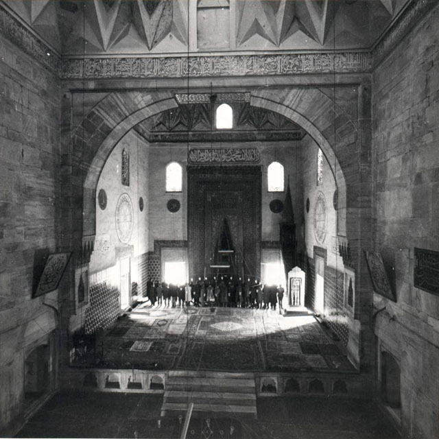 Interior view of the prayer hall as seen from the sultan's lodge (hünkar mahfili)