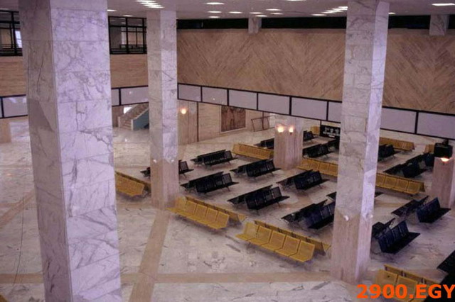 Elevated view of waiting hall inside the airport