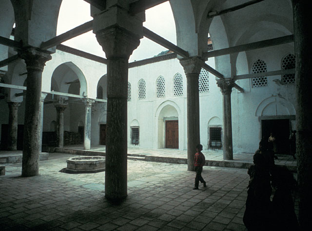 View of the courtyard from northwest