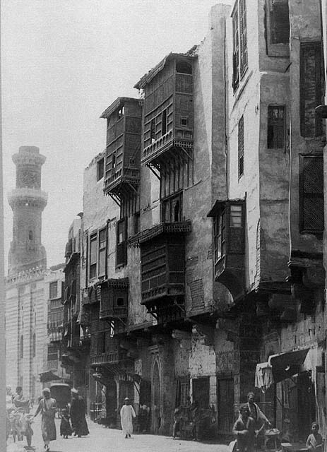 Historic view.  Residences on Bab al-Wazir Street