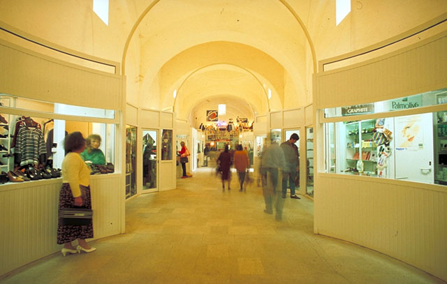 Interior, first floor shops