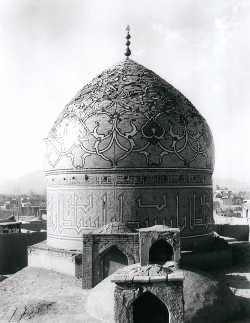 Exterior detail, dome with glazed tile ornament