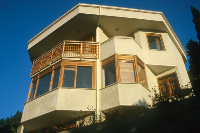 Exterior view showing bay window
