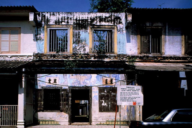 Context, dilapidated shop house on the historic Tun Tan Cheng Lock Street (formerly Heeren Shop House)