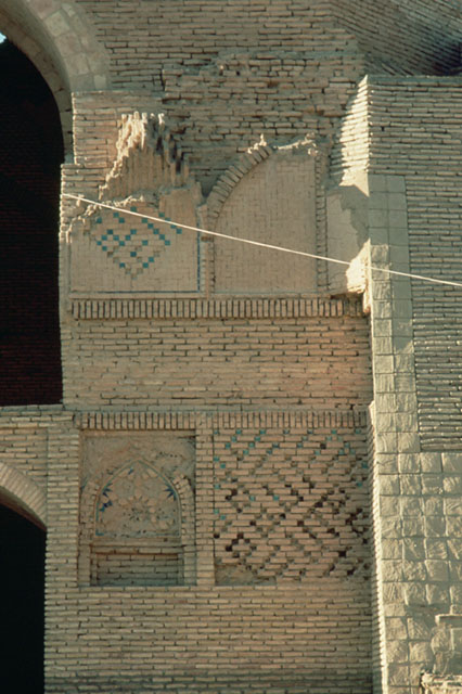 Exterior detail showing brick pattern