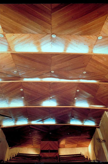 Interior, detail of woodwork ceiling
