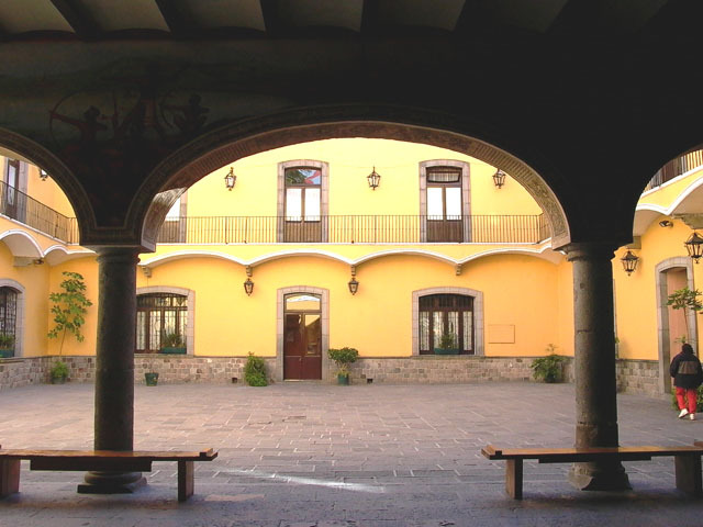 View towards courtyard through archway
