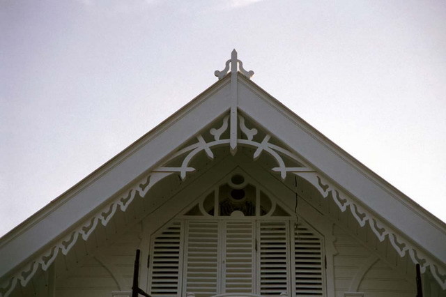 Exterior detail; roof woodwork