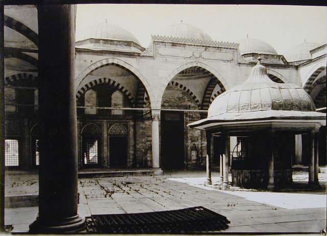 View of mosque courtyard, looking north-northwest
