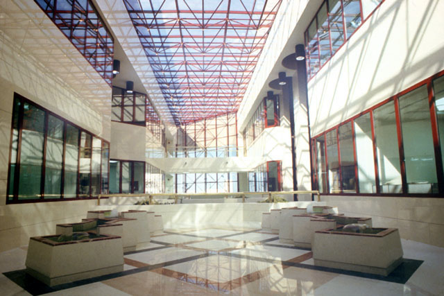 Interior view showing glass ceiling
