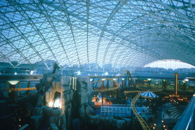 Interior detail showing amusements under glass