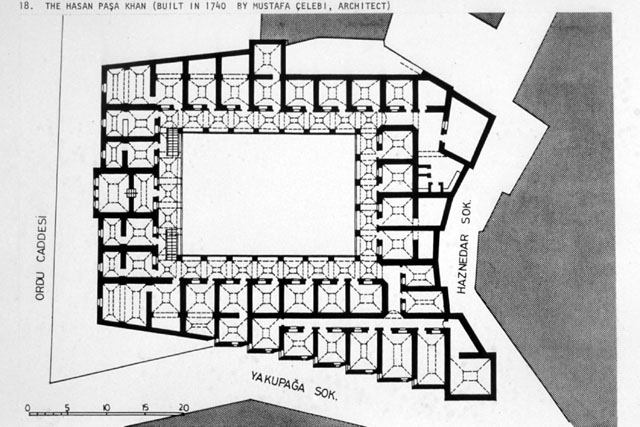 Ground floor plan of the Hasan Pasa Khan, b. 1740