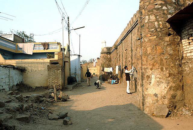 Exterior view of street behind structure