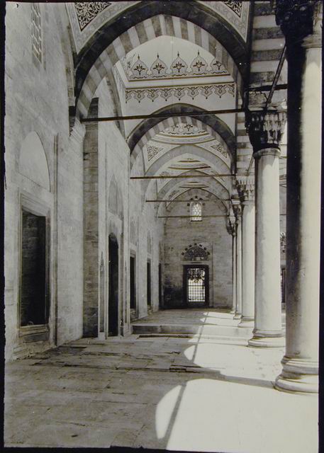 View of prayer hall portico, looking southwest