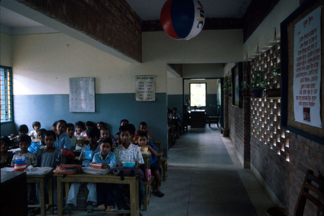 Interior view showing classroom