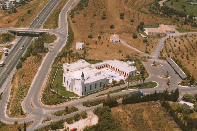 Mosque of the King - Elevated view showing mosque in landscape