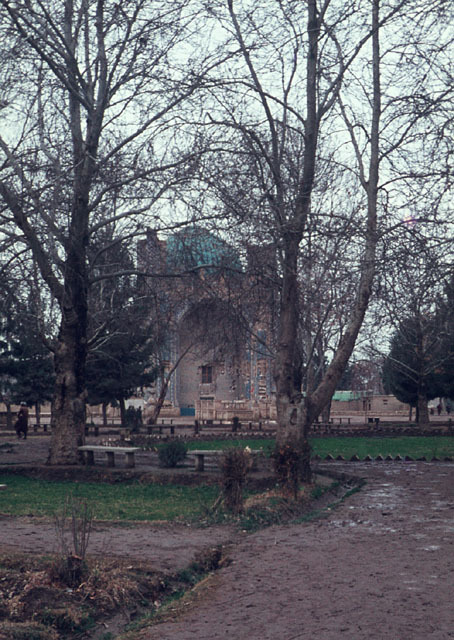 General view from northeast showing the mausoleum's park