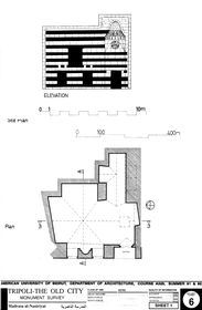 Madrasa al-Nasiriyya - Drawing of the building, based on survey: Floor plan and elevation.