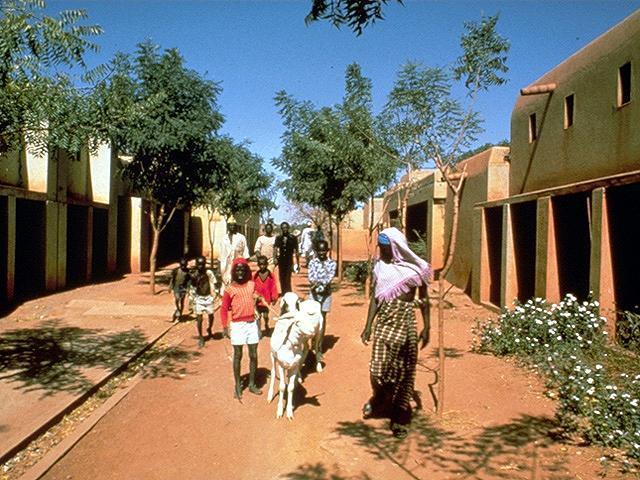 Mopti Medical Center - <p>View looking down the main axis of the centre with clinincs, dispensary, administration, and maternity buildings on either side</p>