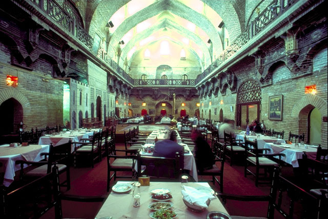 Interior, restaurant dining area