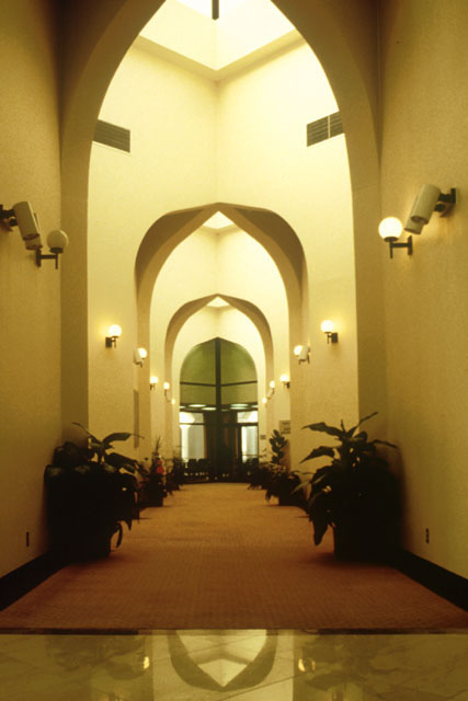 Interior view showing series of intersecting transverse archways