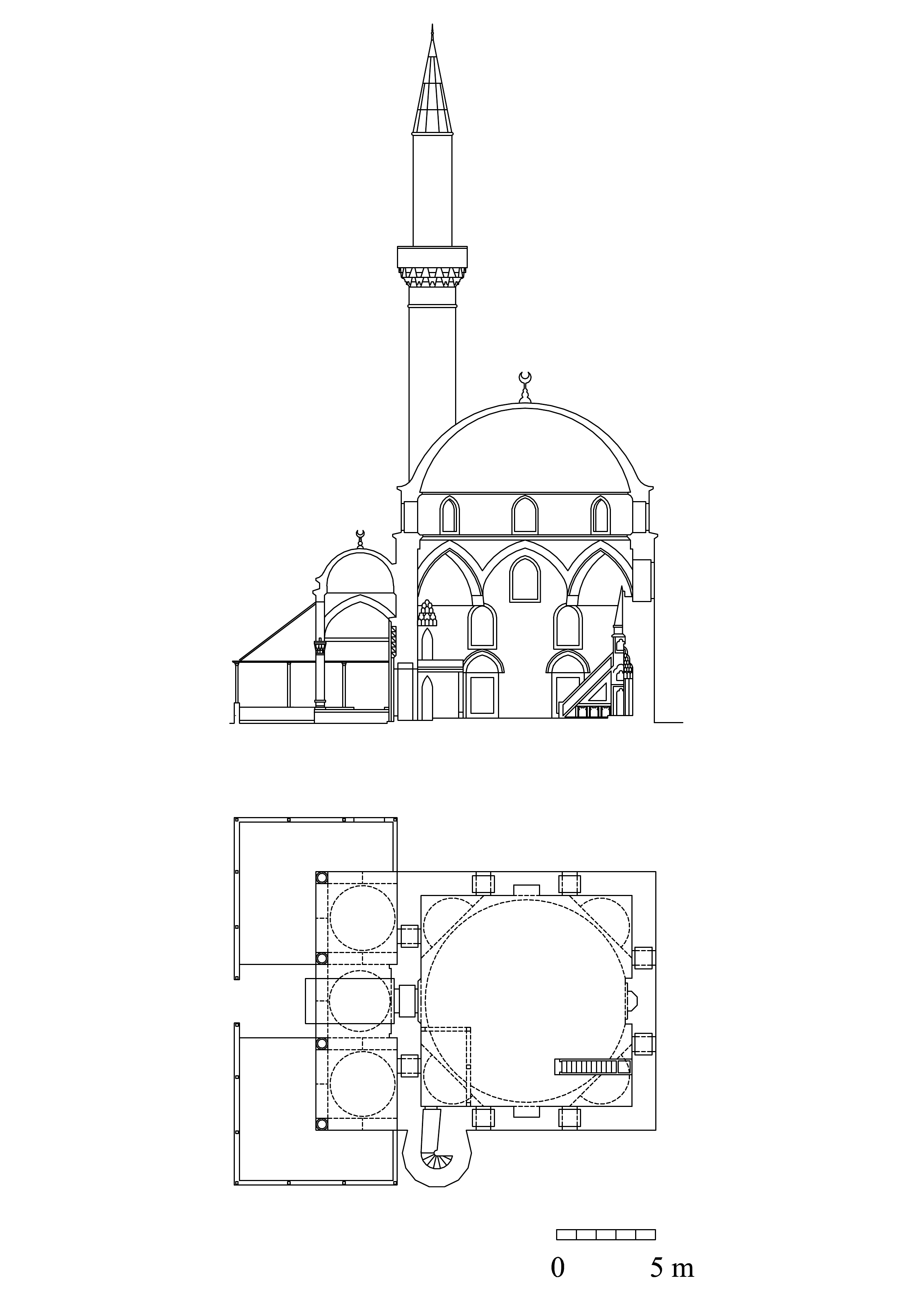 Floor plan of Karadjoz Beg Mosque