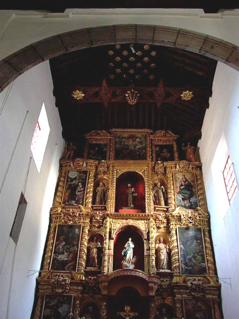 Interior view of altar and ceiling
